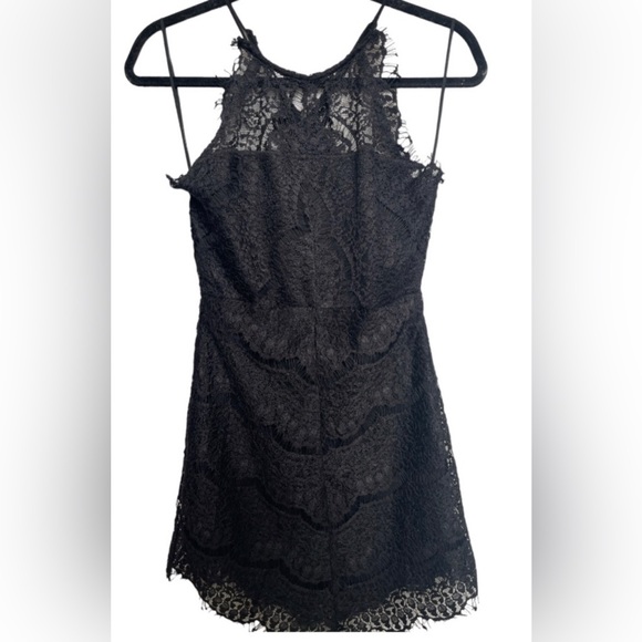 Wishlist Apparel Sleeveless Halter Lace Black Mini Dress Size Medium NWT - Picture 2 of 14